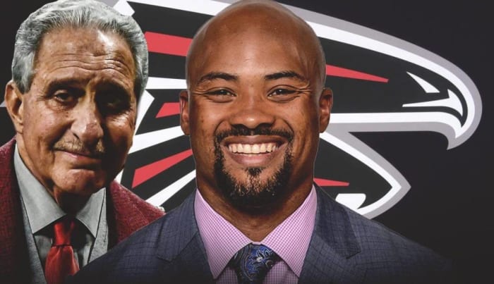 Atlanta Falcons owner Arthur Blank and general manager Terry Fontenot.